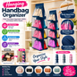 6 & 8 Pockets Hanging Purse Handbag Organizer 1 Pcs Clear Hanging Shelf Bag Collection Storage Holder Purse Bag Wardrobe Closet Space Saving Organizer