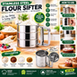 Stainless Steel Flour Sifter Cup | Large Capacity Atta Chalni Hand Press Sieve for Baking | Corrosion Resistant Flour Sieve for Sugar, Coffee, Cake, and Powdered Ingredients