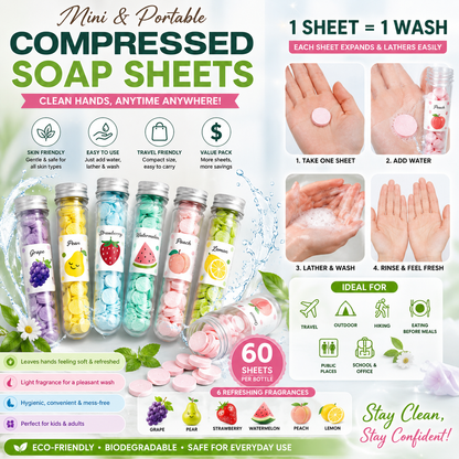 Paper Soap strips for travel essentials for women men