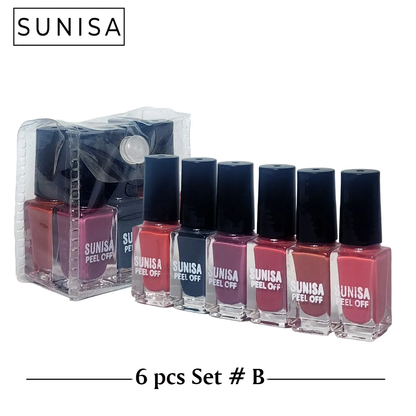 SUNISA 6 PCS Matte Liquid Peel Off Nail Polish