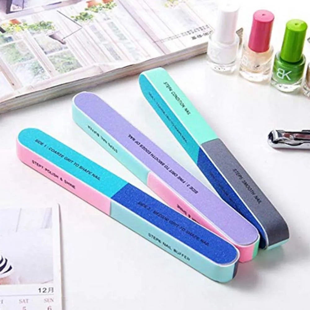 Professional 7 Way Nail Filer & Buffer Block – 7 Steps Nail Buffering Files, Washable Emery Board, Nail Filer, Nail Shiner & Polisher for Smooth, Shiny Nails, Manicure & Pedicure Tools Set for Women & Men