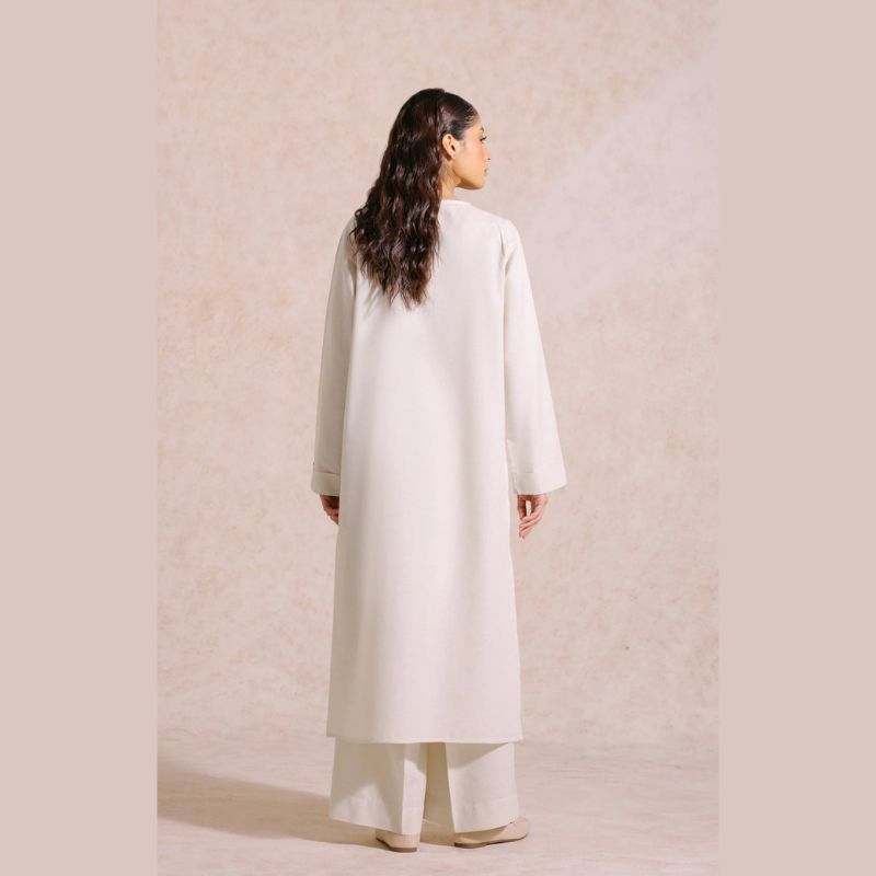 5gz Unstitched White 2-Piece Dress for Women and Girls
