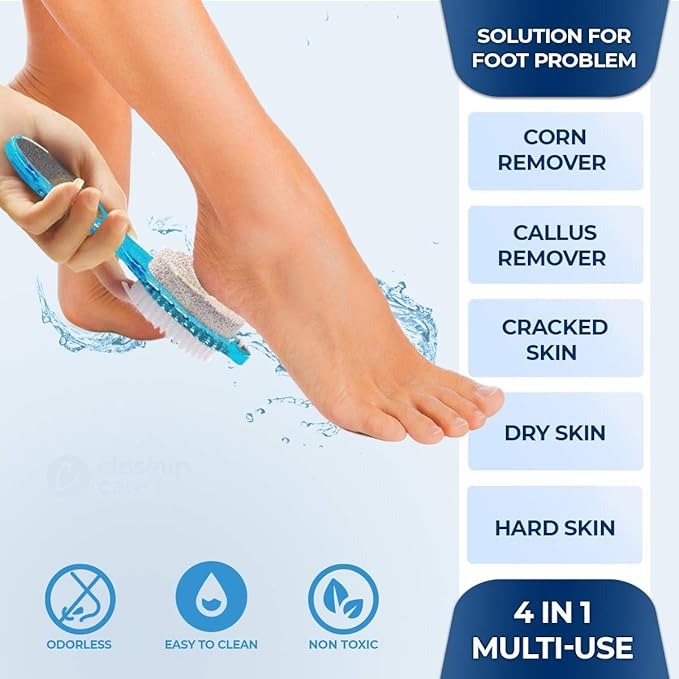 4 in 1 foot filer foot scrubber brush Pedicure scrubber Multi Color Remove dead skin