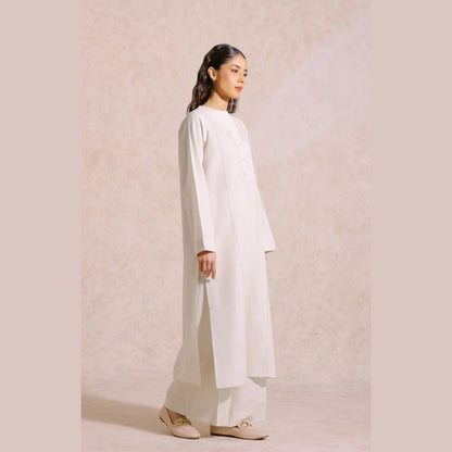 5gz Unstitched White 2-Piece Dress for Women and Girls