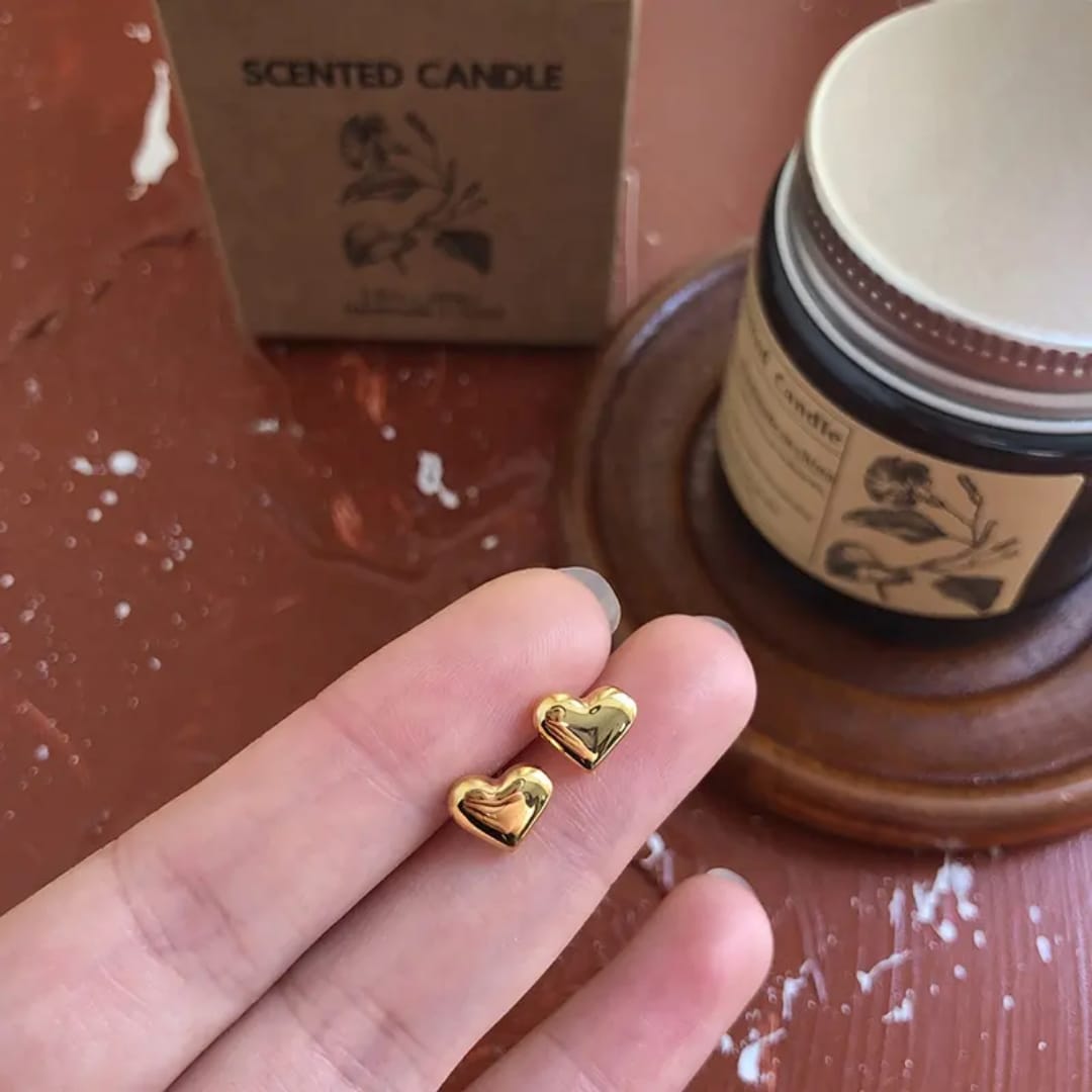 Heart Shape Studs minimal jewellery for Women & Girls