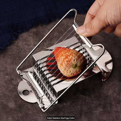 Stainless Steel Egg Slicer – Sharp Wire Cutter for Perfect Boiled Egg Slices | Heavy-Duty Kitchen Tool for Eggs, Mushrooms & Soft Fruits