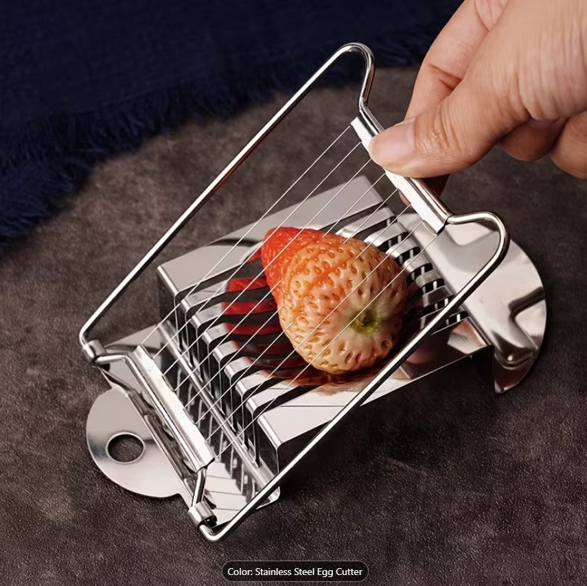 Stainless Steel Egg Slicer – Sharp Wire Cutter for Perfect Boiled Egg Slices | Heavy-Duty Kitchen Tool for Eggs, Mushrooms & Soft Fruits