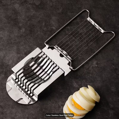 Stainless Steel Egg Slicer – Sharp Wire Cutter for Perfect Boiled Egg Slices | Heavy-Duty Kitchen Tool for Eggs, Mushrooms & Soft Fruits