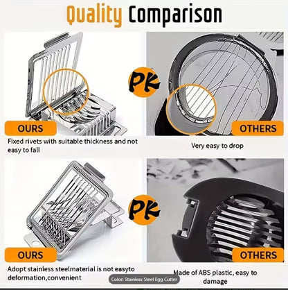 Stainless Steel Egg Slicer – Sharp Wire Cutter for Perfect Boiled Egg Slices | Heavy-Duty Kitchen Tool for Eggs, Mushrooms & Soft Fruits