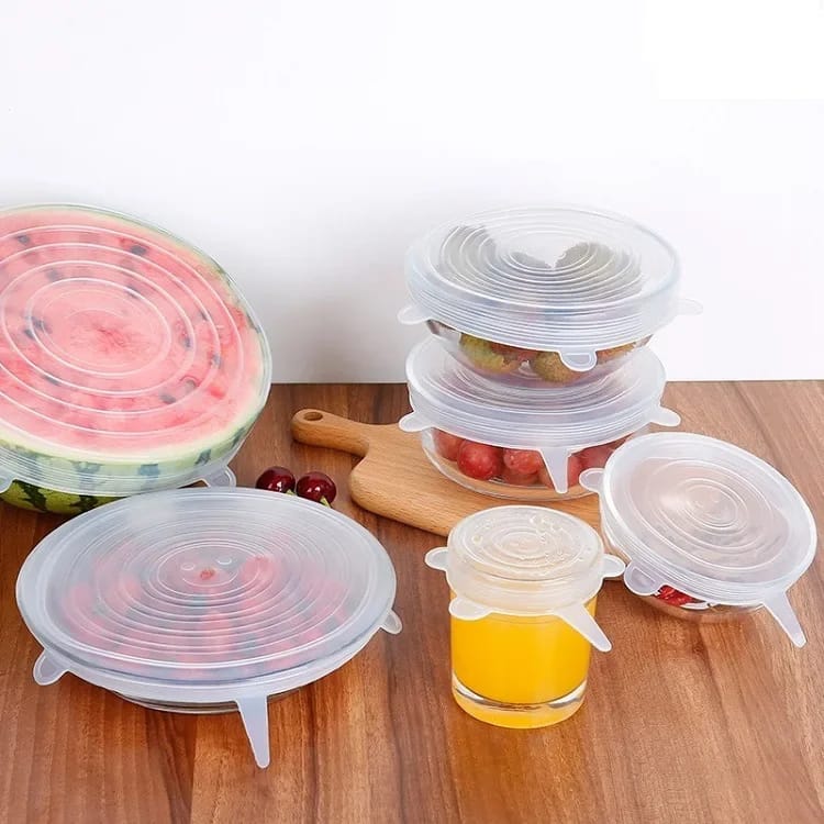 6 Pcs Silicone Stretch Lids – Reusable Food Cover Set for Bowls, Cups & Containers