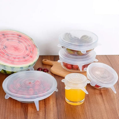 6 Pcs Silicone Stretch Lids – Reusable Food Cover Set for Bowls, Cups & Containers
