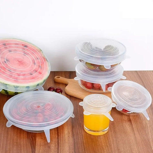 6 Pcs Silicone Stretch Lids – Reusable Food Cover Set for Bowls, Cups & Containers