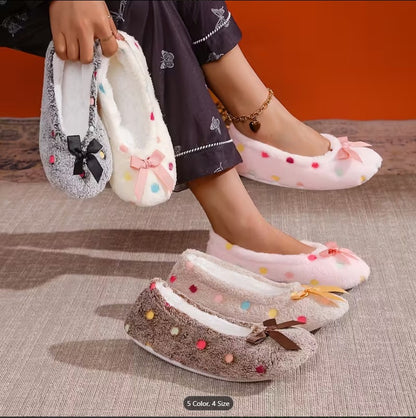 Cozy Women’s Slip-On Plush Shoes – Soft Warm Indoor Slippers (Random Colour & Design)