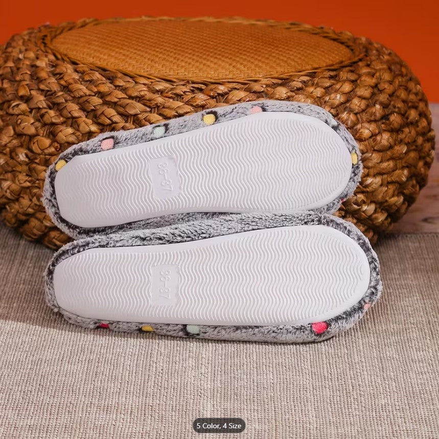Cozy Women’s Slip-On Plush Shoes – Soft Warm Indoor Slippers (Random Colour & Design)