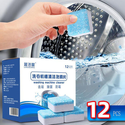 12pcs Washing Machine Cleaning Tablets – Odor & Bacteria Remover