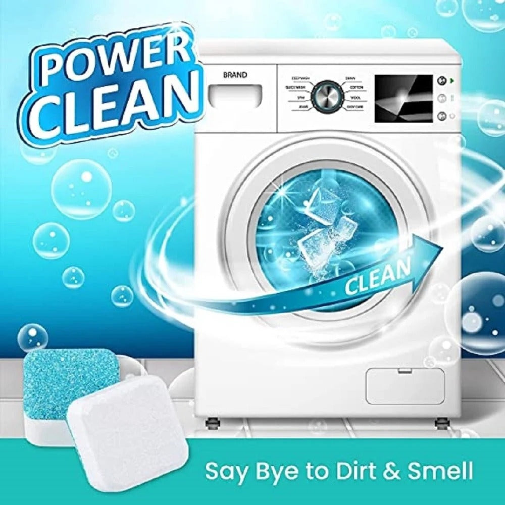 12pcs Washing Machine Cleaning Tablets – Odor & Bacteria Remover