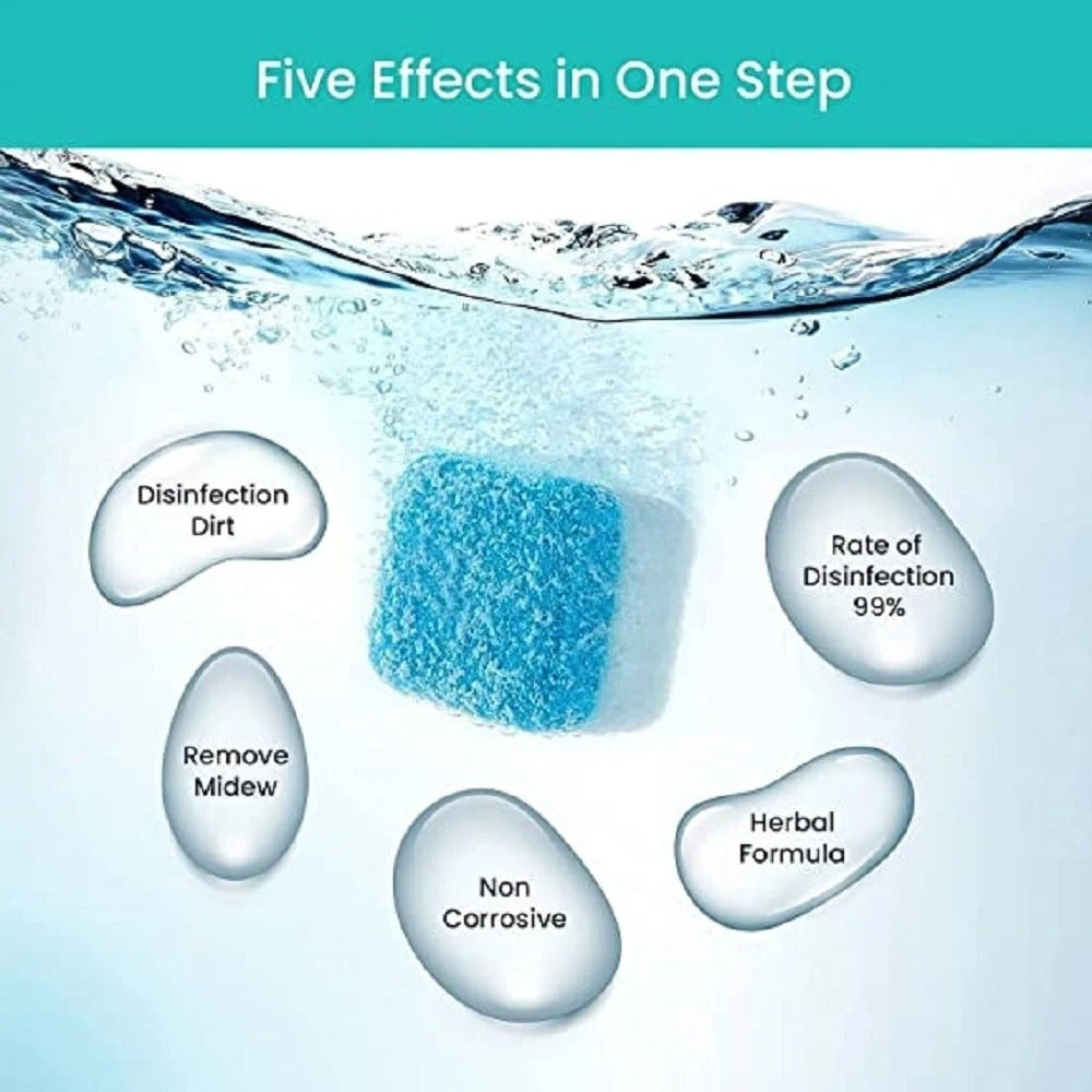 12pcs Washing Machine Cleaning Tablets – Odor & Bacteria Remover