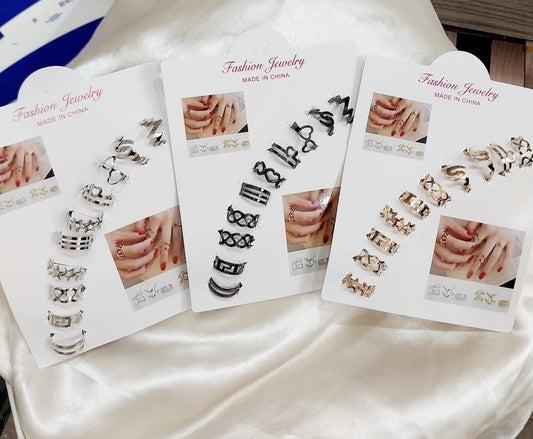 Pack of 8 Pieces Rings Set For Girls Wave Twist Pearl Finger Rings For Women Wedding Gift Retro Infinite Adjustable Pack of 8 Ring Set For Women Birthday Gift Pack of 8 Rings For Girls