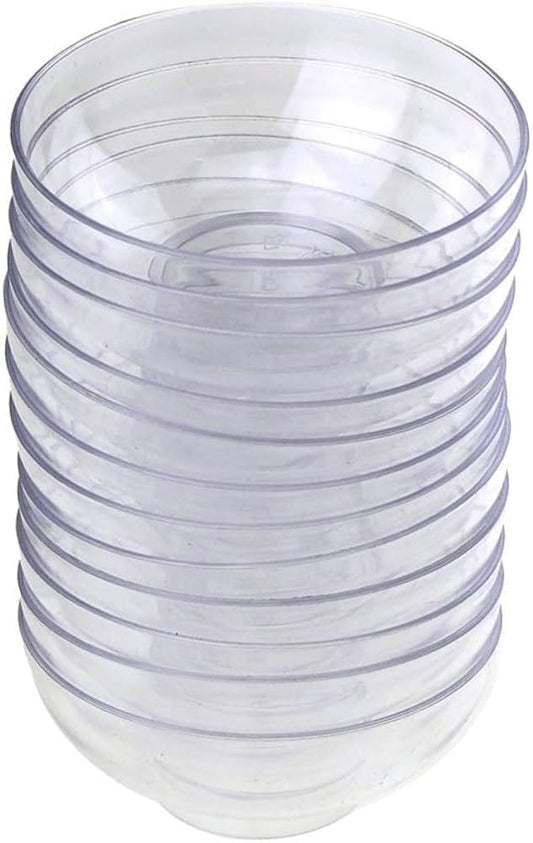 Clear Plastic Disposable Bowls Set | Heavy Duty Reusable Dessert, Salad, Soup & Rice Bowls | Transparent Party & Catering Bowls