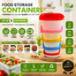Premium 5-Piece Square Food Storage Container Set - BPA Free, Leak Proof, Stackable Kitchen Organizers with Colorful Lids