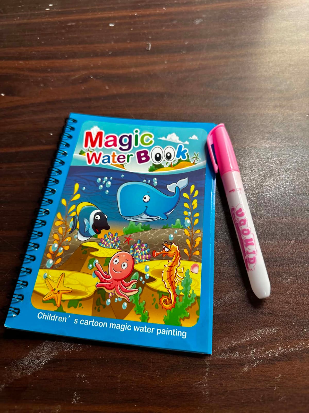Magic Water Drawing Book for Kids - Reusable Water Painting Coloring Book with Refillable Magic Pen, No Ink No Mess Educational Toy