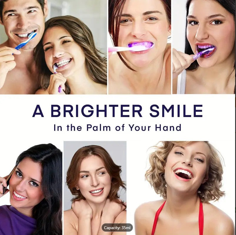 V34 Purple Teeth Whitening Serum 30ml – Colour Corrector Toothpaste for Yellow Teeth, Stain Neutralizer, Fresh Breath, Brighter Smile (Daant Safaid)