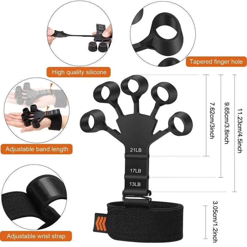 Finger Gripper & Finger Exerciser – Adjustable Hand Grip Strengthener for Gym, Sports, Stress Relief & Finger Rehabilitation Tool