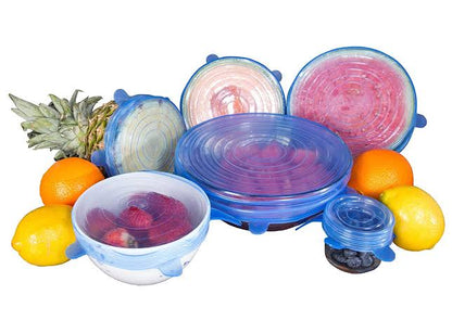 6 Pcs Silicone Stretch Lids – Reusable Food Cover Set for Bowls, Cups & Containers
