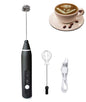 2 in 1 Rechargeable Electric Coffee Beater & Egg Whisk | 3-Speed USB Handheld Milk Frother Mixer for Cappuccino, Latte & Baking
