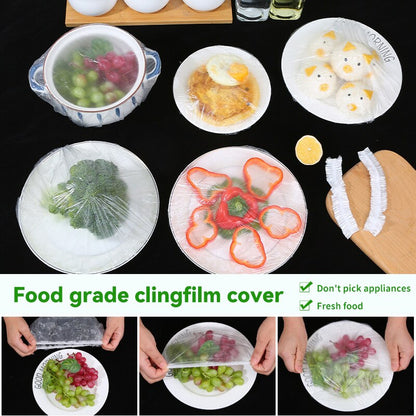 100PCS Reusable Elastic Food Storage Covers – Fresh & Safe Bowl Covers for Fruits, Vegetables & Containers