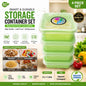 Premium 4-Piece Food Storage Container Set - BPA Free, Leak Proof, Stackable Kitchen Organizers - 1 Litre Each