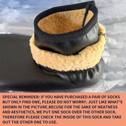 Winter Warm PU Leather Thermal Floor Socks for Adults – Anti-Slip Cozy Indoor Socks for Home & Cold Weather