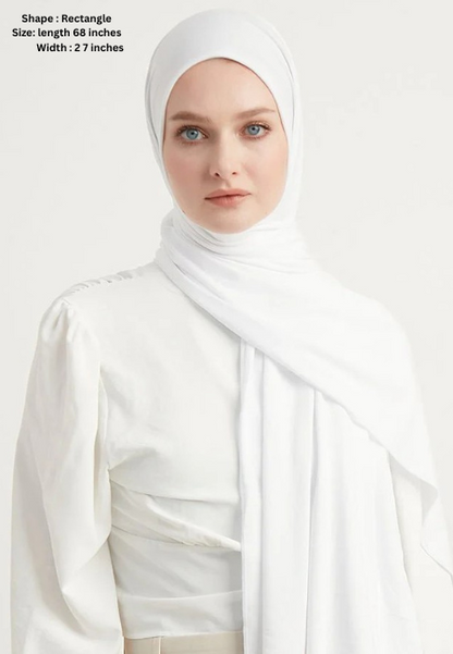 White Luxury Chiffon Hijab for Women & Girls