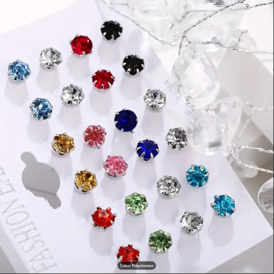 Zirconia Stud Earrings Set