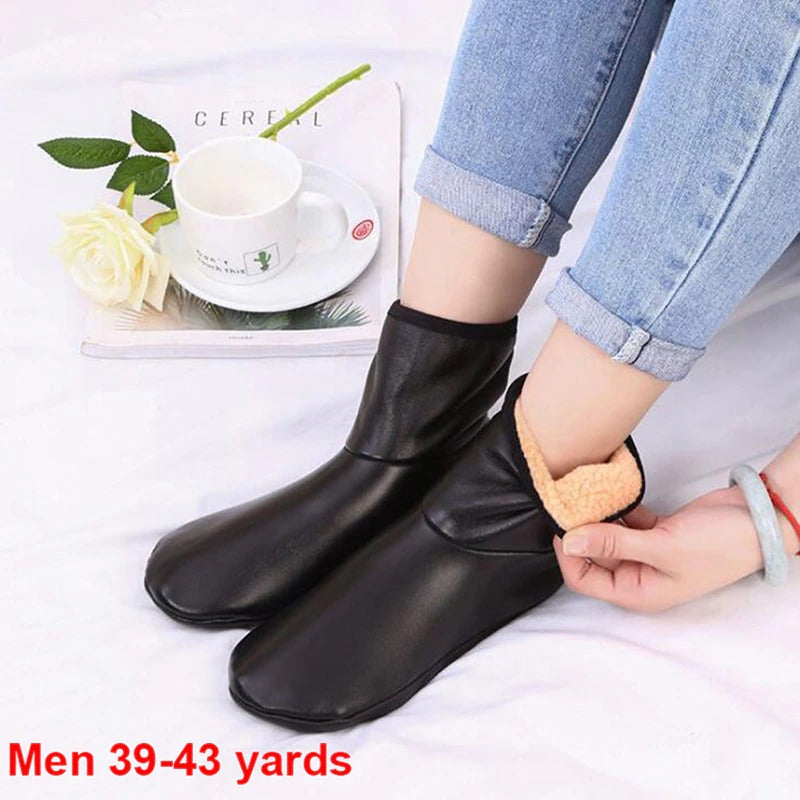Winter Warm PU Leather Thermal Floor Socks for Adults – Anti-Slip Cozy Indoor Socks for Home & Cold Weather