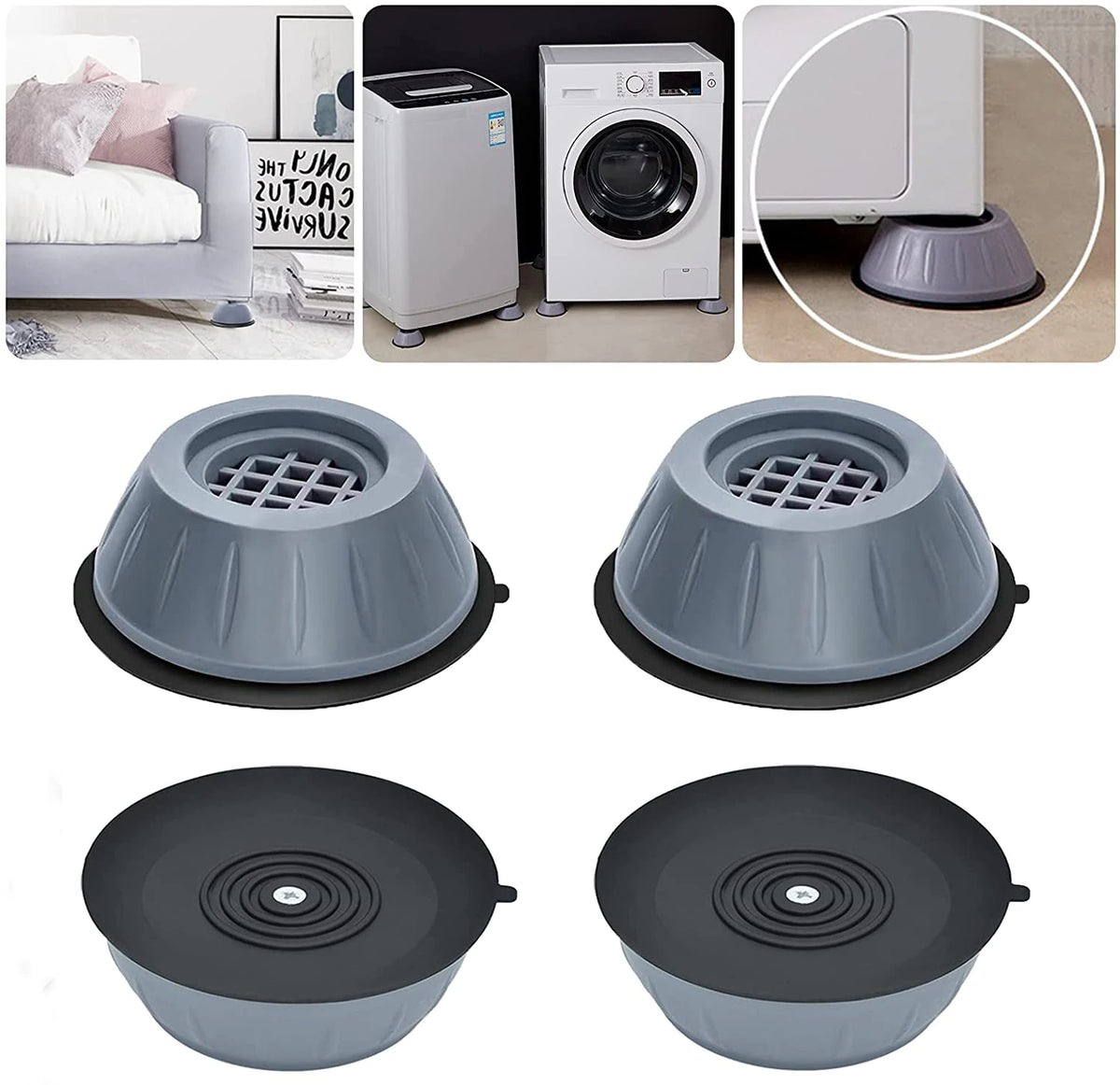 Pack of 4 Anti Vibration Washing Machine Feet Mats
