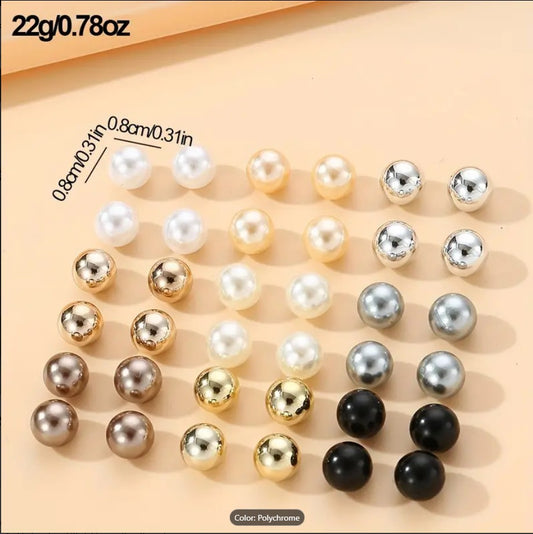 Imitation 1 Pair Pearl Stud Earrings Set