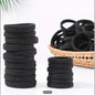 6 Pcs Black High-Elasticity Seamless Hair Ties for Women