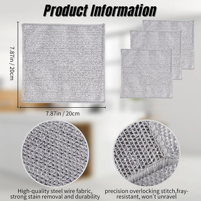 pack of 5 pcs Magic Dishcloth – Metal Wire Cleaning Cloth for Kitchen, Pots & Silver Dish Washing