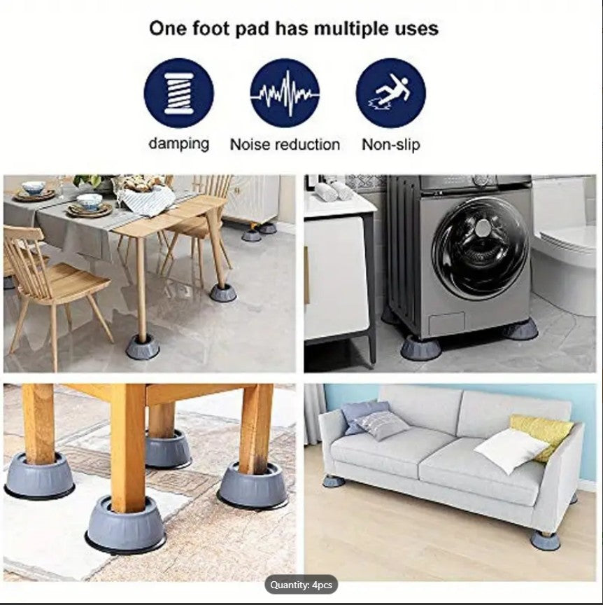 Pack of 4 Anti Vibration Washing Machine Feet Mats
