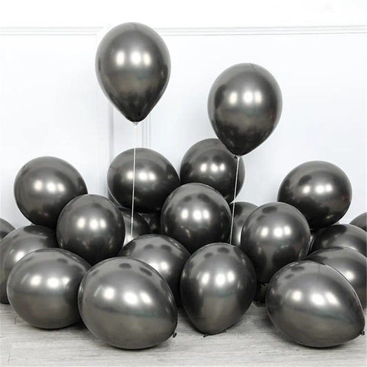 Black Large Metallic Shiny Balloons
