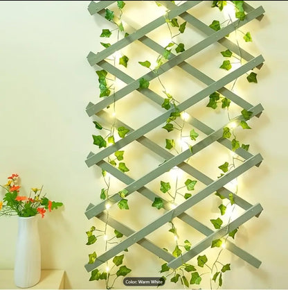 Artificial  Fairy Lights – Pothos Leaf LED String Lights | Battery Operated Greenery Decor for Bedroom, Wall, Wedding & Party Decoration