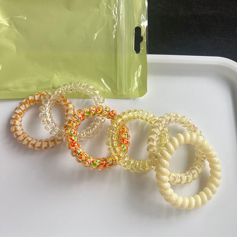 Candy-Colored Spiral Hair Ties for Women – Telephone Wire Elastic Phone Cord Hair Bands | Stylish, Tangle-Free & Gentle Hair Accessories