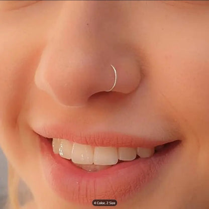 10 Pcs Nose Ring for Women & Girls(Golden, Silver & Multicolor 8mm