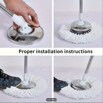 360° Rotating Microfiber Spin Mop Head Refill