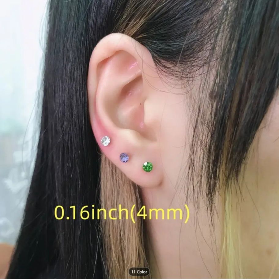 Zirconia Stud Earrings Set