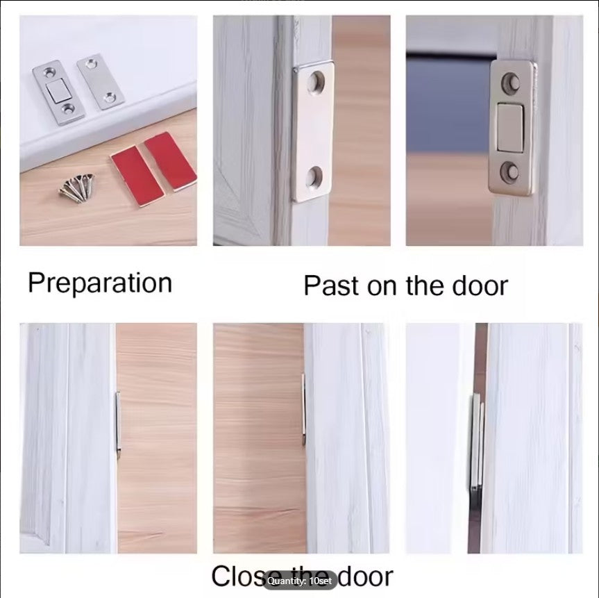 Heavy-Duty Stainless Steel Magnetic Cabinet Locks