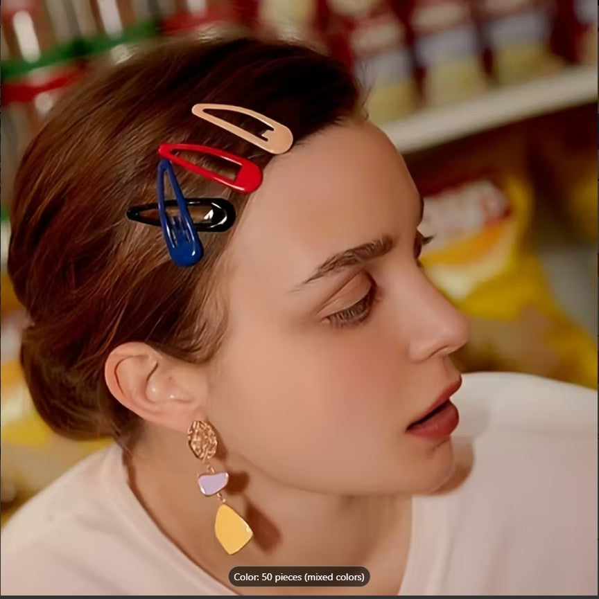 Pack of 6 Y2K Candy Color Hair Clips – Multifunctional Retro Hair Accessories for Women & Girls