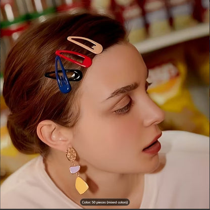 Pack of 6 Y2K Candy Color Hair Clips – Multifunctional Retro Hair Accessories for Women & Girls