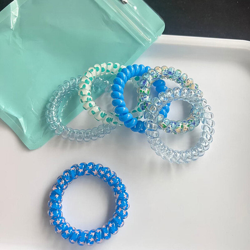 Candy-Colored Spiral Hair Ties for Women – Telephone Wire Elastic Phone Cord Hair Bands | Stylish, Tangle-Free & Gentle Hair Accessories